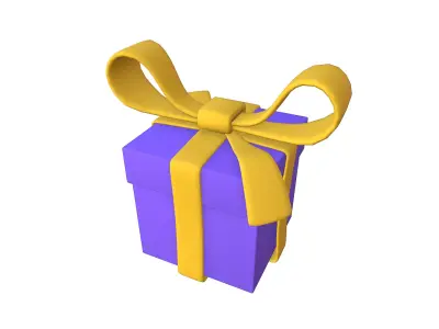  Cartoon Gift Box Free low-poly 3D model