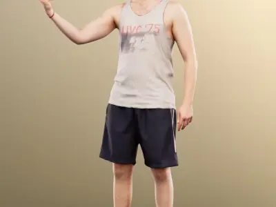 Jorge 12793 - Athletik Man Playing With Ball Low-poly 3D model