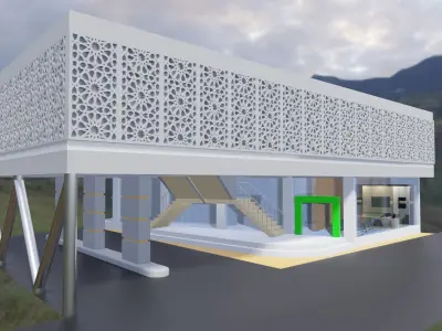 office and little mosque 3D model