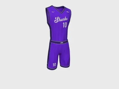 Basketball Fantasy Team Sharks Uniform - Character Design Low-poly 3D model
