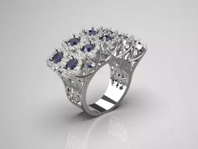 woman luxury diamond ring jr00023 3D print model