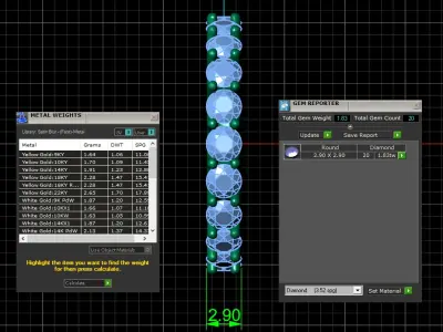 U Shaped Eternity Ring 2 point 8 mm stone size swiss 9 and EU49 3D print model