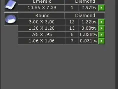 Engagement Ring With Emerald Diamond 3D model