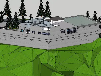 Detailed Mountain House Design 3D model
