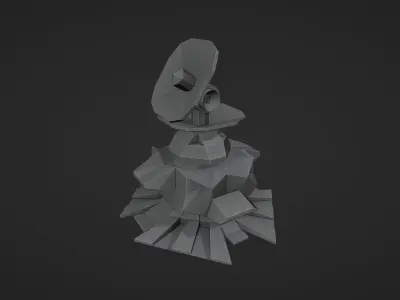 Force Field Tower Low-poly 3D model