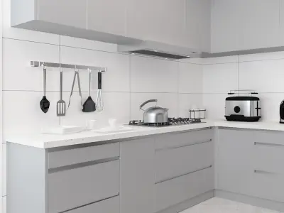 modern villa kitchen decoration Home 3D model