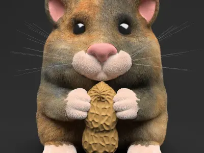 Hamster Toy with Peanut 3D model