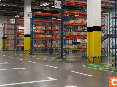 Amazon warehouse   interior  3D model