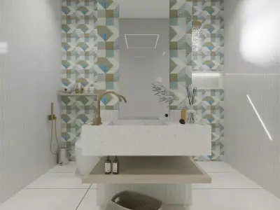 Modern Luxury Bathroom Design  3D model 3D model