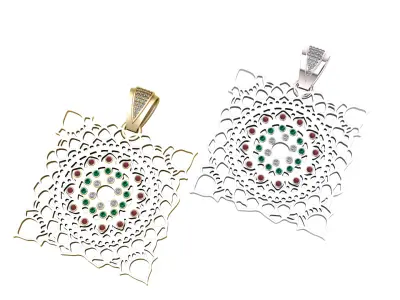 filigree pendant mandala PENDANT  3D print model
