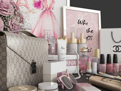 girls accessories  Low-poly 3D model