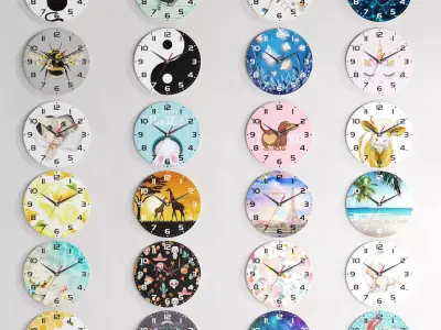 wall clock set 3D model