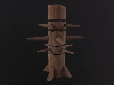 Wooden Dummy 3D Model Low-poly 3D model