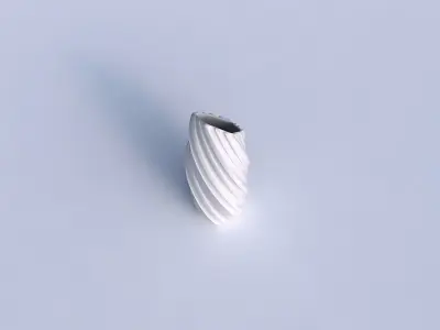 Vase twisted bent hexagon with smooth vertical ribbons  3D print model