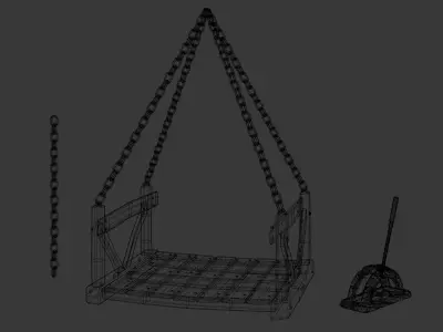 Fantasy Elevator with Lever Free low-poly 3D model