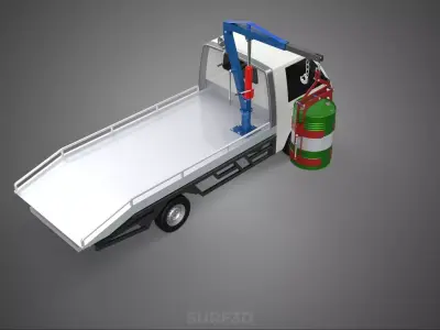 JACK HYDRAULIC CRANE HAND CRANK WINCH JIB DRUM TRUCK PICKUP CAR 3D model