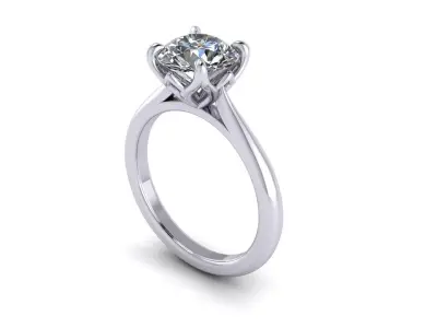 Solitaire Women Diamond Fashion Ring R7 3D print model