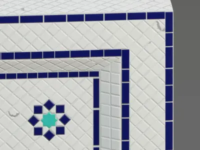Traditional Moroccan mosaic fountain 3D model