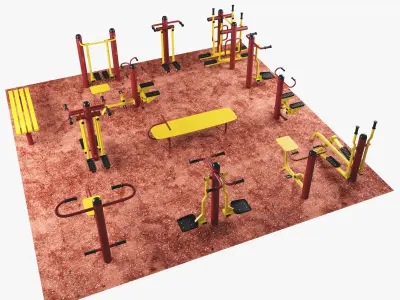 Outdoor Gym Set 001 3D model