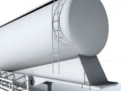 Detailed no texture Tanker Trailer 12 3D model