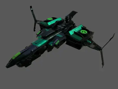 Spaceship Commander Starship combat low poly space fantasy  Low-poly 3D model