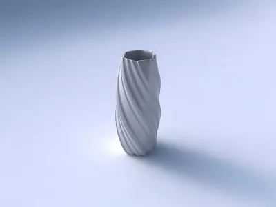 Vase twisted hexagon with smooth vertical ribbons  3D print model