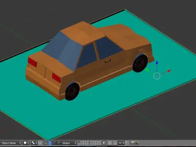 low poly car Low-poly 3D model