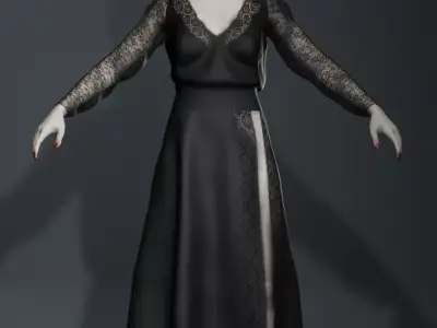 Dark Elf Sorceress  Realistic Fantasy Female Character Low-poly 3D model