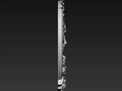 Cat Head with Sunflowers Border A88 3D print model