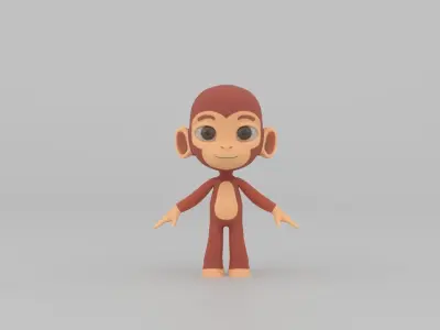 Monkey  Cartoon    3D Model 3D model