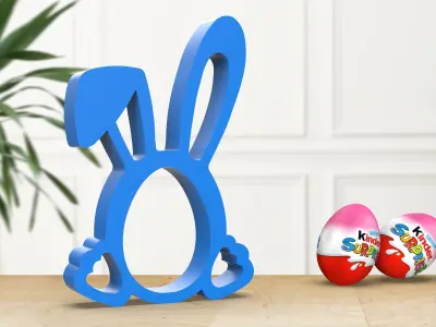 3D Bunny Egg Holder - Surprise Egg Bunny Ears Egg Holder 3D print model