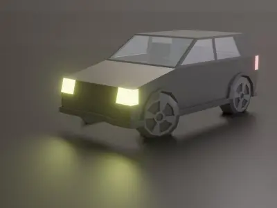 Hatchback car stylized Free low-poly 3D model