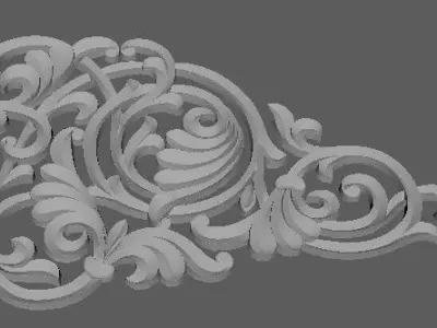 Central decor ornament for furniture 3D model 302