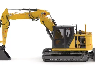 Cat 313 Excavator Triple Arm 3D model