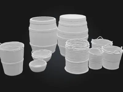 Barrels and Baskets  Everyday Storage of a Bygone Era 3D model