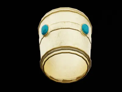 Golden Bracer  Low-poly 3D model