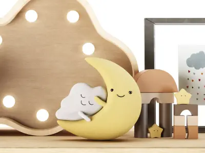Kids Room Shelf Decoration 018 3D model