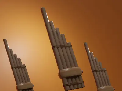 can model wooden flute Low-poly 3D model