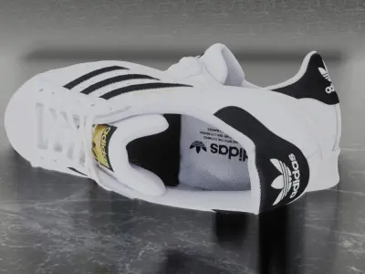 Adidas 3D Shoes - White - Black - SuperStar Series Low-poly 3D model