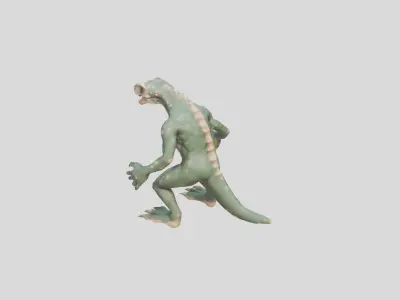 Humanoid Raptor Character 3D Model Low-poly 3D model