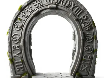 Ancient Rune Stone Archway Model Pack Low-poly 3D model