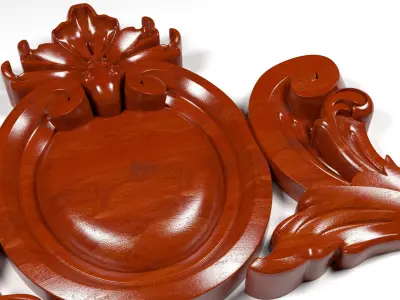 decor 3d model ornately carved wooden piece 3D model