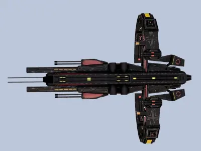 Spaceship Frigate  Low-poly 3D model