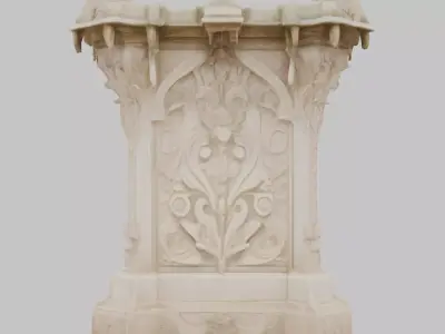 Large Ornate Wall Section Low-poly 3D model