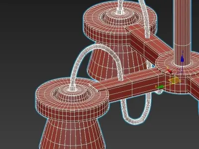 liustra four light chandelier wood 3D model
