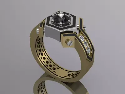 Jewelry Mens Ring Gold Elegant 3D print model