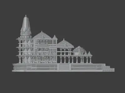 Ram Mandir 3D Model Intricate Temple Design Free 3D print model
