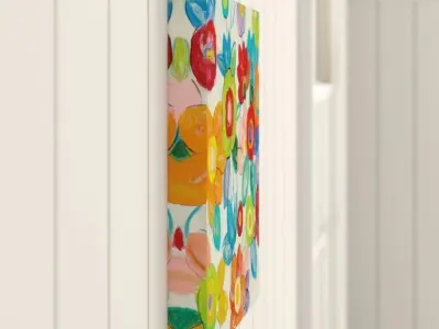 Louane Decorative Flowers Bright Crop Canvas Art Free 3D model