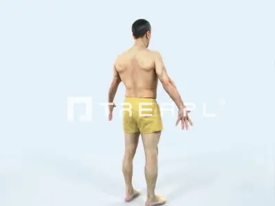 Fortitude L Animated Rigged Beach Sports Man Low-poly 3D model