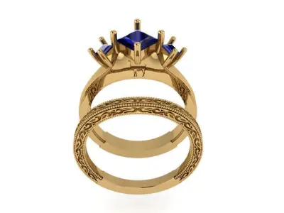 Princess Cut Ring 4012 3D print model